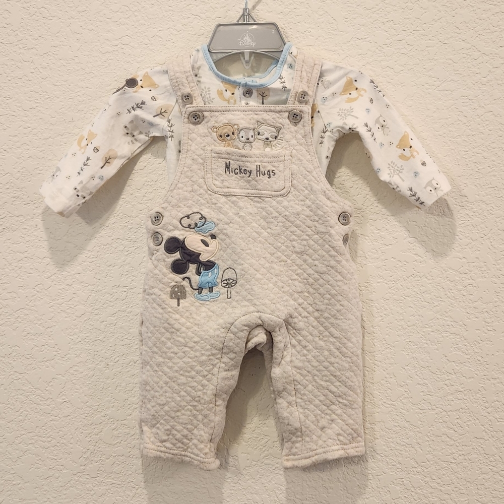 Disney Baby Classic Mickey Forest Friends Overall Set 6-9m